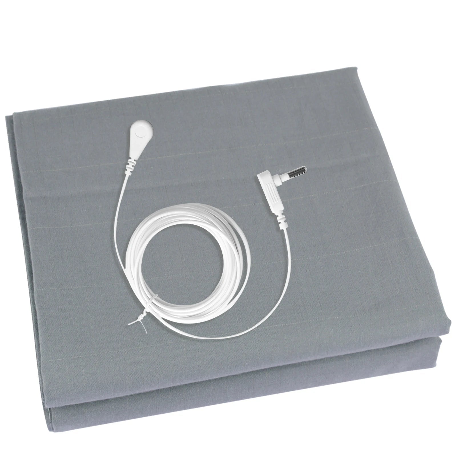 10% Silver Fiber Grounding Sheet Flat Bedsheet with Grounding Cord Organic Cotton Health Sheet Natural Wellness Release Stress - The Fluff Lab
