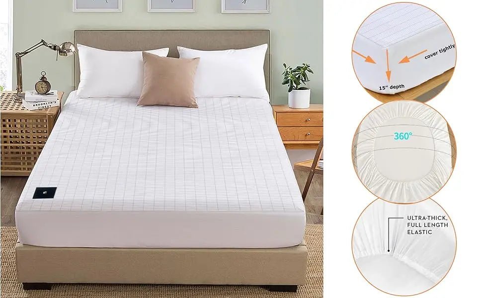 MAXSHARER Earthing fitted sheet Organic cotton with Conductive silver fiber Grounding bed sheet Fitted sheet for Nature Wellness - The Fluff Lab